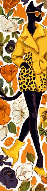 Cat bookmarks featuring a cat wearing a yellow jacket